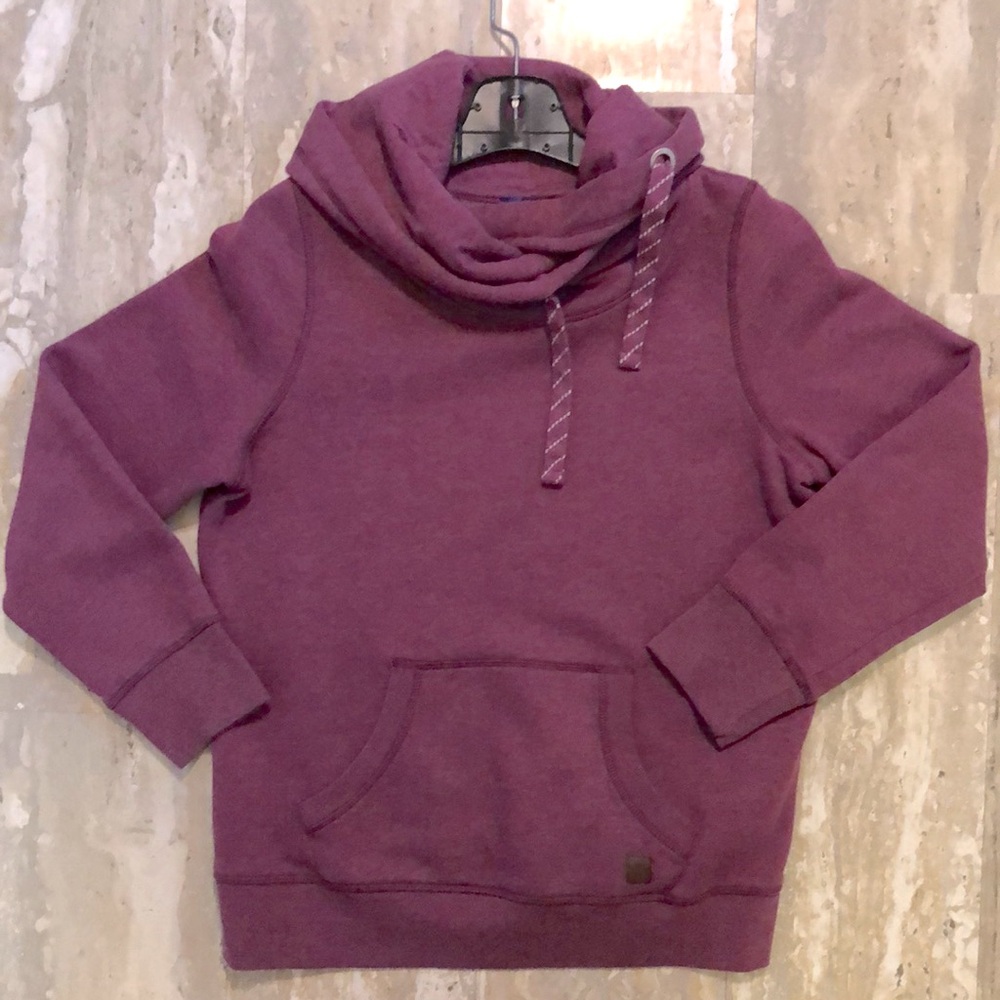 Purple Side Tie Cowl Neck Hoodie by Tom Tailor in Ladies Large.